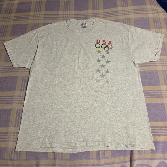 Vintage Atlanta Olympics T Shirt Hanes XXL 90s NOS 1996 Track Field Hurdles Rare - Picture 2 of 10